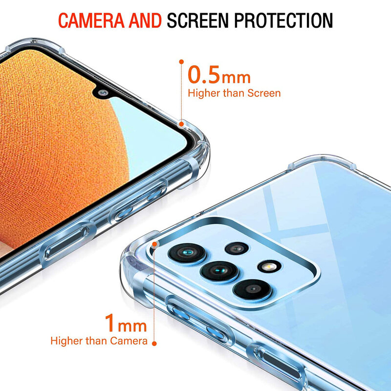 Роскошный Ударопрочный силиконовый мягкий чехол для Samsung Galaxy A73 A53 A33 A72 A52 A32 A22 A12 A71 A51 A31 A21s A70 A50 A40 прозрачный чехол