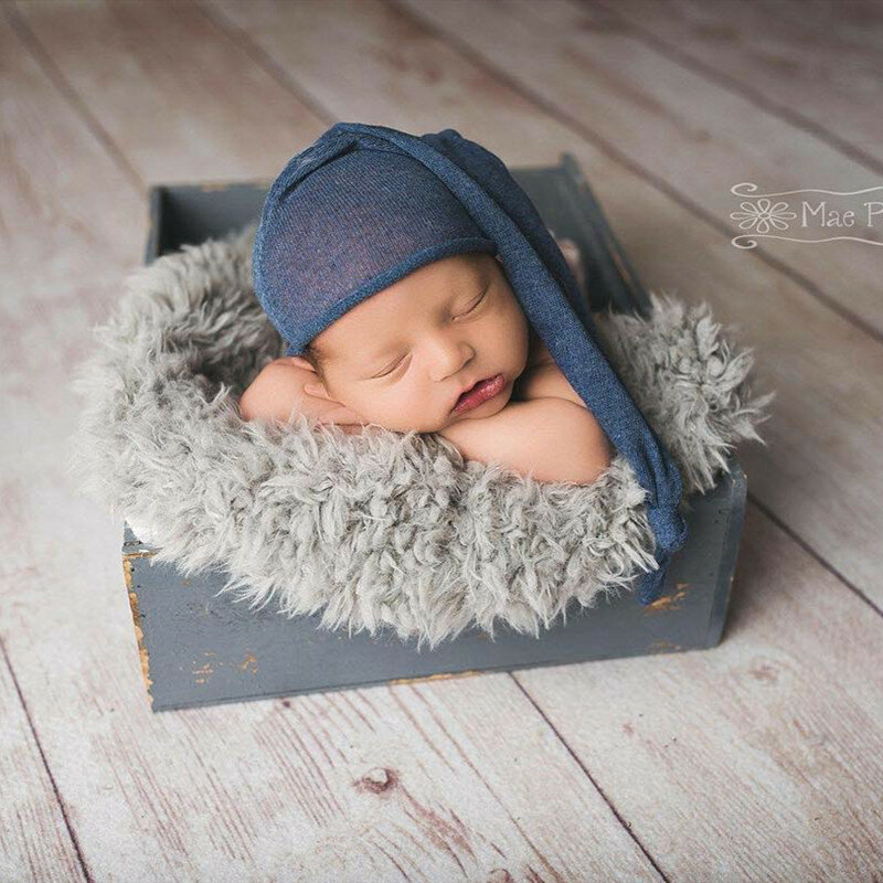 Cobertor de pele do falso do bebê para adereços de fotografia recém-nascidos, enchimento de almofada cesta para sessão de fotos