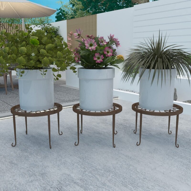 Supporto per piante d'appartamento scavato per Bonsai da pavimento in ferro in stile europeo Base in vaso di bronzo per giardino del cortile di casa