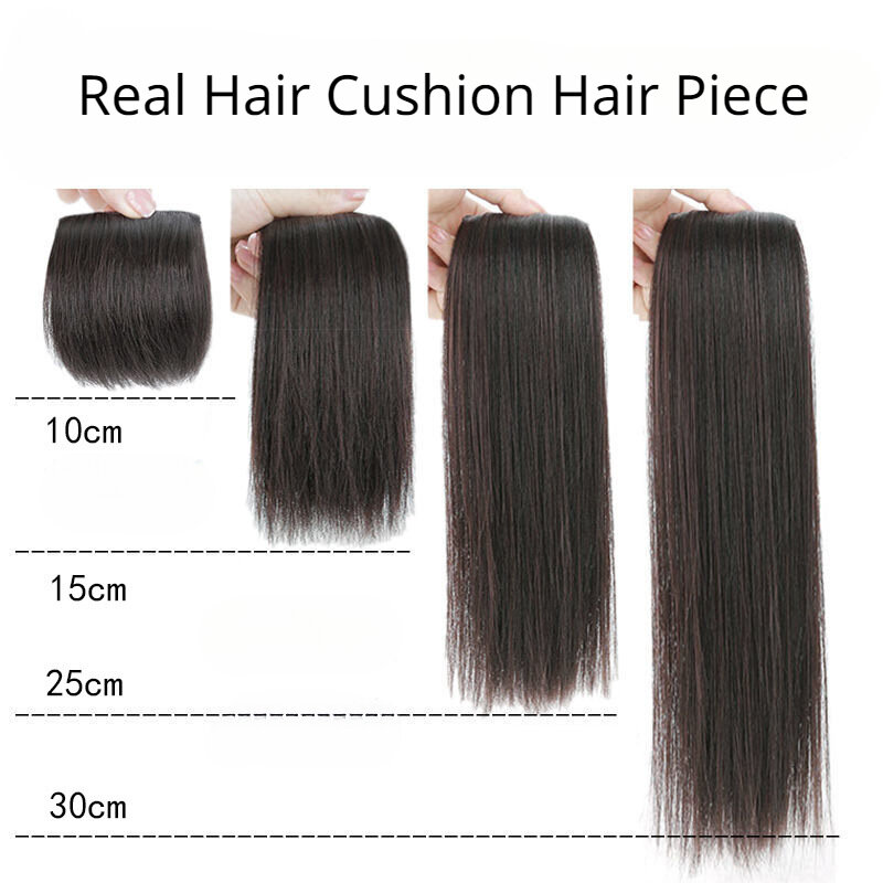 Bantalan rambut asli satu potong rambut bundel Lurus bulu tidak terlihat untuk wanita Extensiones penata Wig aksesoris untuk pemakaian sehari-hari