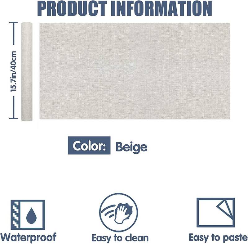 Papel tapiz autoadhesivo de lino impermeable, papel de Contacto extraíble para armarios y encimeras