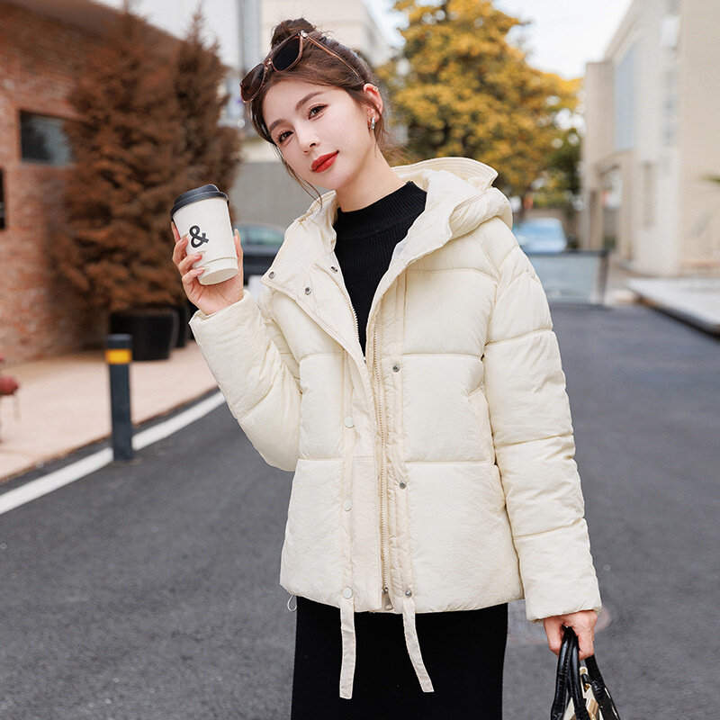 2023 New Down Cotton Coat Winter Jacket Thickened Women‘s Cotton Overcoat Parka Casual Warm Snowfield Hooded Jacket Female