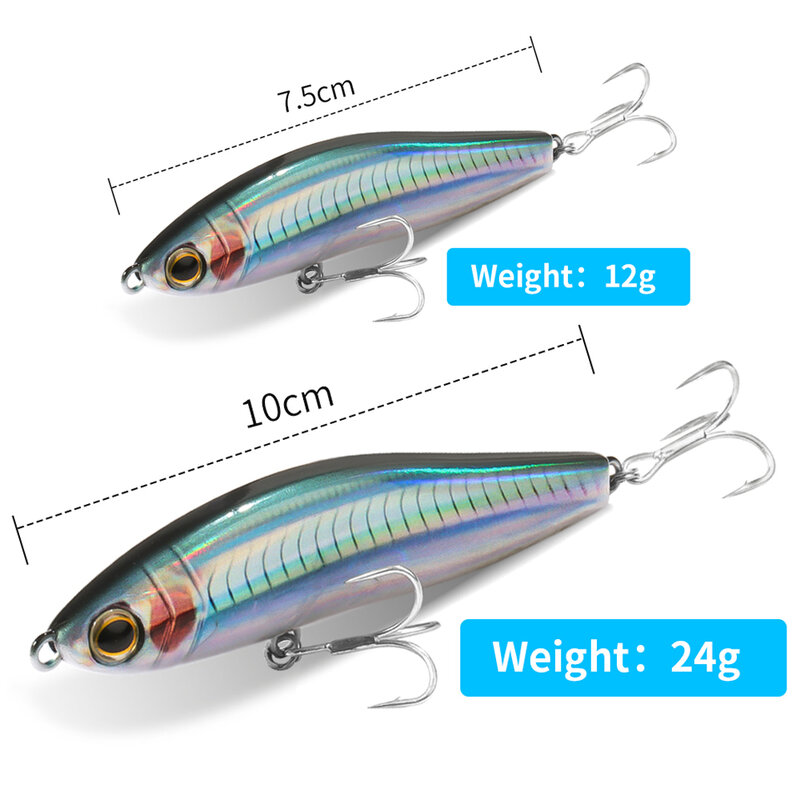 Sinking Pencil 12g 24g Fishing Lure Weight System Silicone Bait Treble Hook Swimbait Wobbler Tackle Jerkbait Artificial Baits