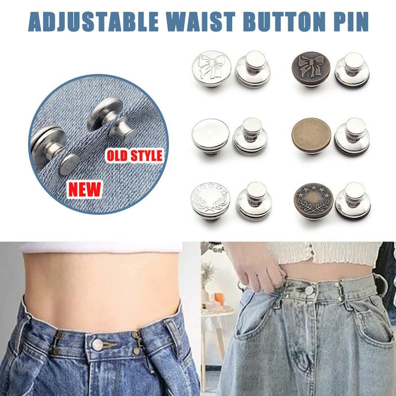 Piezas de cintura plana y pantalones vaqueros sin botones, herramienta de ajuste y reducción de cintura con botones, fr X5N4, 1 unidad