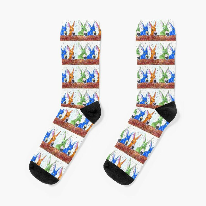 Three Quirky Colourful Donkeys Socks Socks For Men