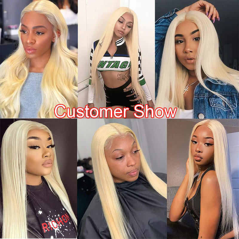 613 Blonde Lace Front Wig Human Hair Straight Hair 13x4 13x6 613 Lace Frontal Wig Human Hair Women's 180% Blonde Human Hair Wigs