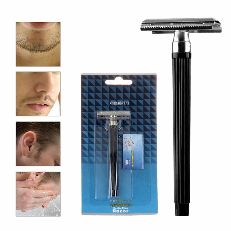 Useful Shaving Tool Men Fashion Stainless Steel Hair Removal Shaver Safety Razor With a Blade Double Edge Manual Razor