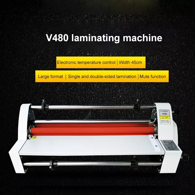 V480 laminator do papieru A2 elektroniczny montaż zimne gorące sterowania dwuformatowy 450mm mała maszyna do laminowania