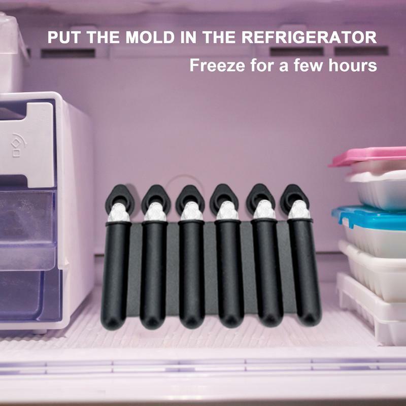Cetakan silikon pembuat es Pop, cetakan silikon pembuat es loli dengan tutup untuk perjalanan rumah piknik dan Area kerja