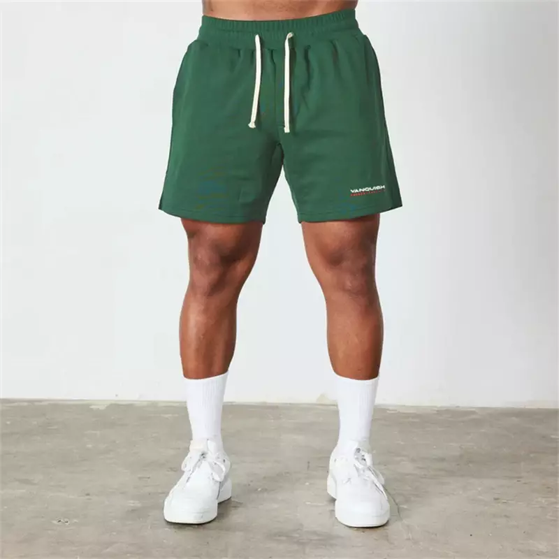 Men's outdoor running basketball training shorts, track and field black jogging, 5 point cotton pants, gym exercise, fitness