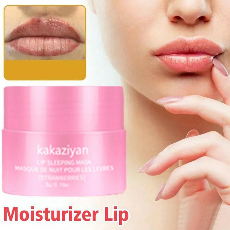 Original Strawberry Grape Fruit Flavor Lip Sleeping Sleep Moisturizing Fade Lines Night Lip Care Lip Nourish Balm T6r3