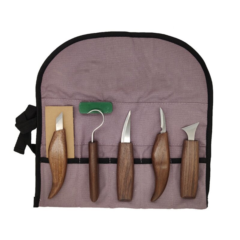 7 pezzi Set di scalpelli per intaglio del legno utensili manuali fai da te strumenti per intaglio artigianale in acciaio + legno sono adatti per adulti e principianti.