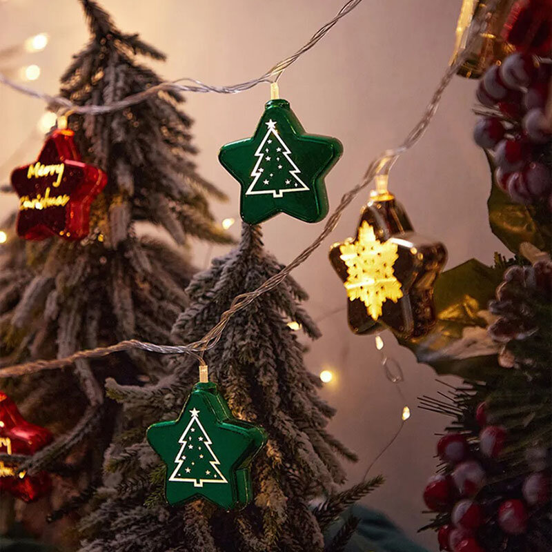 LED Glowing Christmas Ball String Pendurado Luzes, Decoração de Pingente, Acessórios Da Árvore, 1.5m, 3m, 6m
