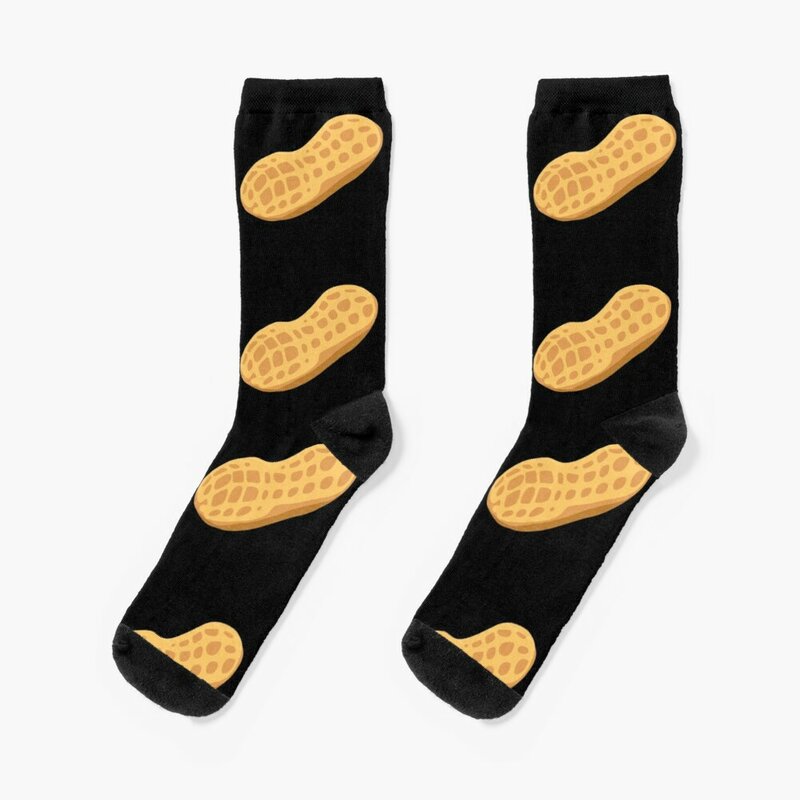 Peanut Illustration with Black Background Socks Compression Socks Men