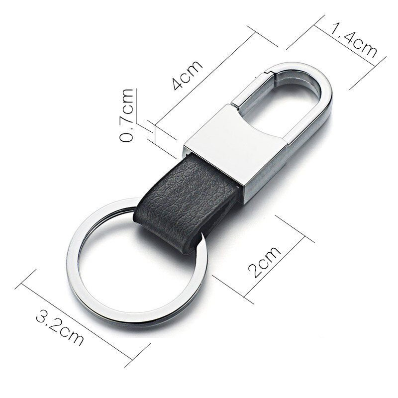 Dalaful Custom Lettering Keyring Keychain Genuine Leather Men's Simple Key chains Holder Keyfob For Car Accessories Gift K212