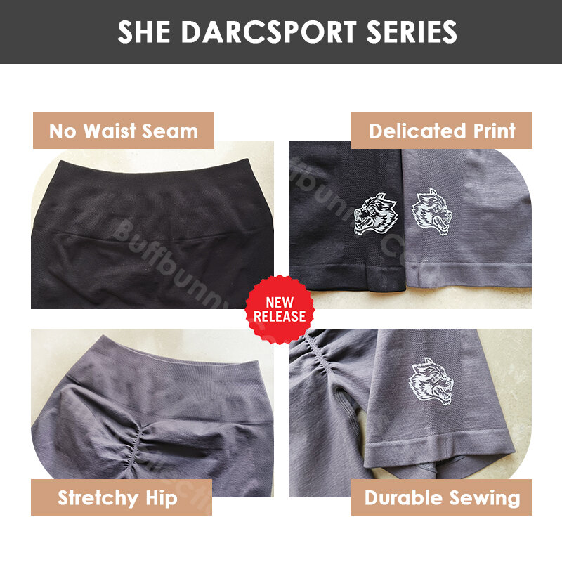 She Darc-pantalones cortos deportivos para mujer, mallas sin costuras para gimnasio, entrenamiento de atletas, Yoga, ejercicio de cadera, pantalones cortos para correr, alta calidad