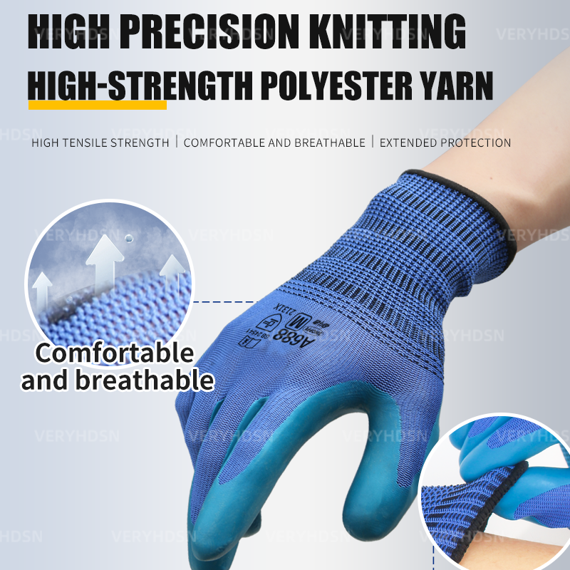 3 Paar leichte Arbeits handschuhe Polyurethan beschichtete Hochleistungs-Strick-Handgelenks manschette Touchscreen fester rutsch fester Griff schnitt fest