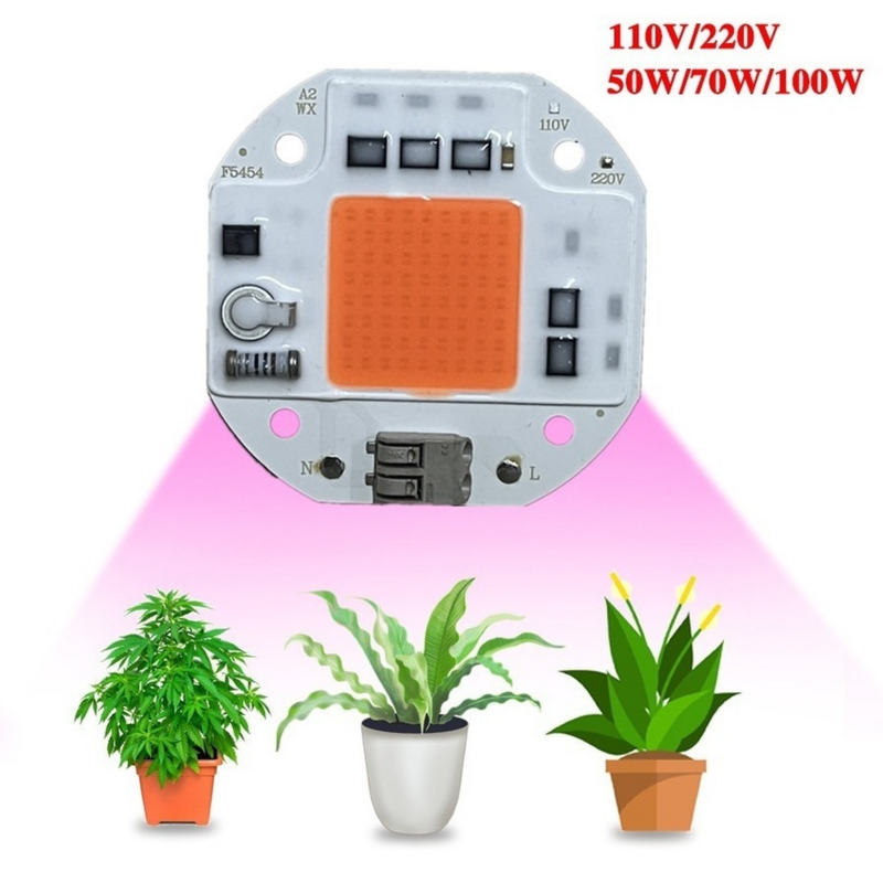220/110V 100W 70W 50W COB LED 성장 조명 용접 무료 LED 칩 식물 성장 조명 텐트, 풀 스펙트럼 LED 피토램프