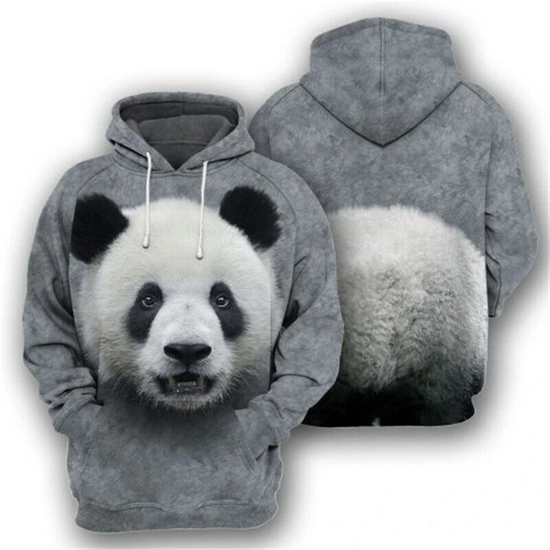 Hoodies gráficos Tiger Animal para homens, Panda Tops, Streetwear casual, moletons com capuz extragrandes, pulôveres de primavera, 3D Print