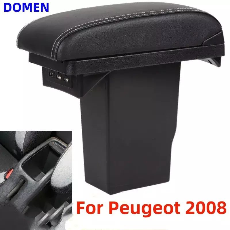Caixa central do armazenamento do braço para Peugeot, acessórios da modificação, dedicado 2012-2018, 2008