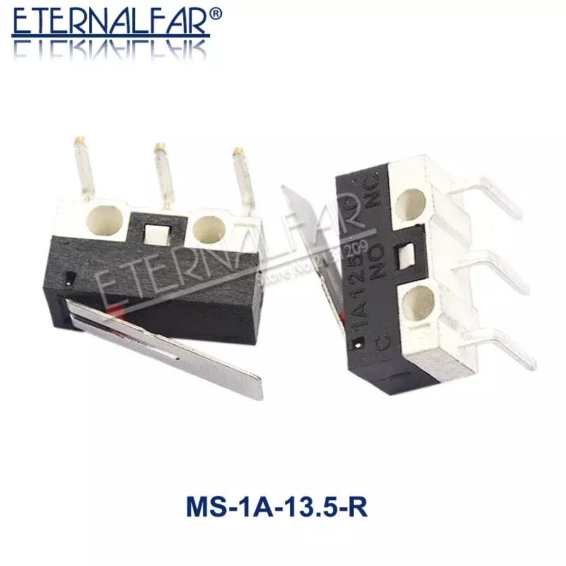 Кнопочный переключатель Micro Мгновенный Концевой выключатель, 1A, 125 В переменного тока, переключатель мыши, 3 контакта, длинная ручка, роликовый рычаг, SPDT, 12*6*6 мм