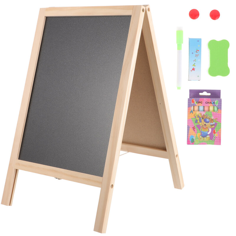 Whiteboard Chalkboard Kids Sign Signs Easel Writing Stand Board Erasable Standing White and Black Wedding Table Message Student