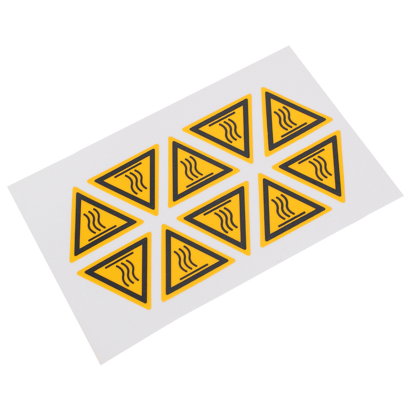Pegatinas con logotipo de advertencia de alta temperatura, dispositivo de papel sintético Pp, 10 piezas