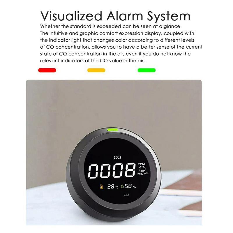 Wykrywacz tlenku węgla CO Alarm Alarm bezpieczeństwa czuły Alarm dźwiękowy CO Monitor z czujnikiem zasilanie bateryjne wyświetlacza LCD dla