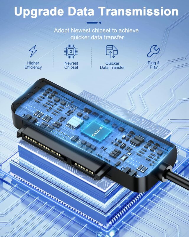 Onvian USB C ถึง SATA Converter สำหรับฮาร์ดดิสก์2.5นิ้ว SSD SATA To Type-C Adapter 5Gbps Fast ข้อมูล SATA Adapter สำหรับแล็ปท็อป