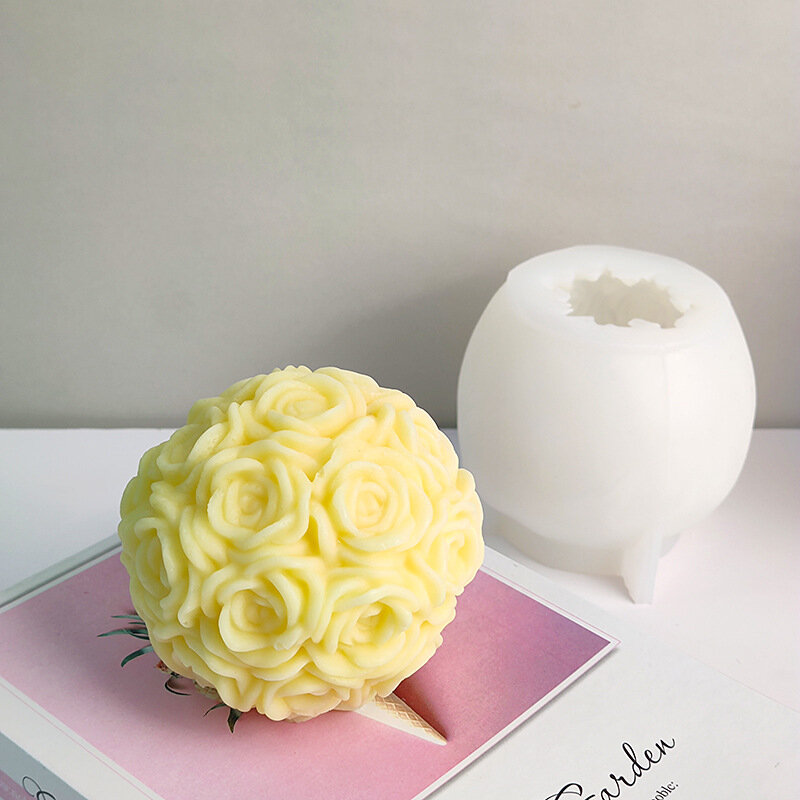 Molde de silicona con forma de Rosa grande 3D para decoración del hogar, Molde de resina de yeso para pastel de San Valentín y chocolate