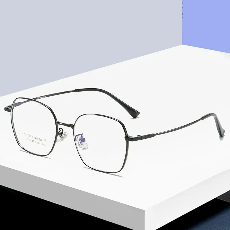 B titanium frame square frame retro trend can be matched with myopia glasses