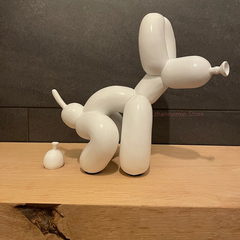 Balloon Dog Doggy Poo statua resina scultura animale decorazione domestica resina artigianato decorazioni per ufficio in piedi oro nero