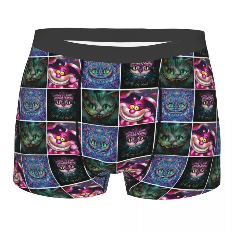 Celana Boxer kucing motif Homme, celana dalam lembut, celana dalam sini seksi, motif 3D, celana dalam Disney Cheshires