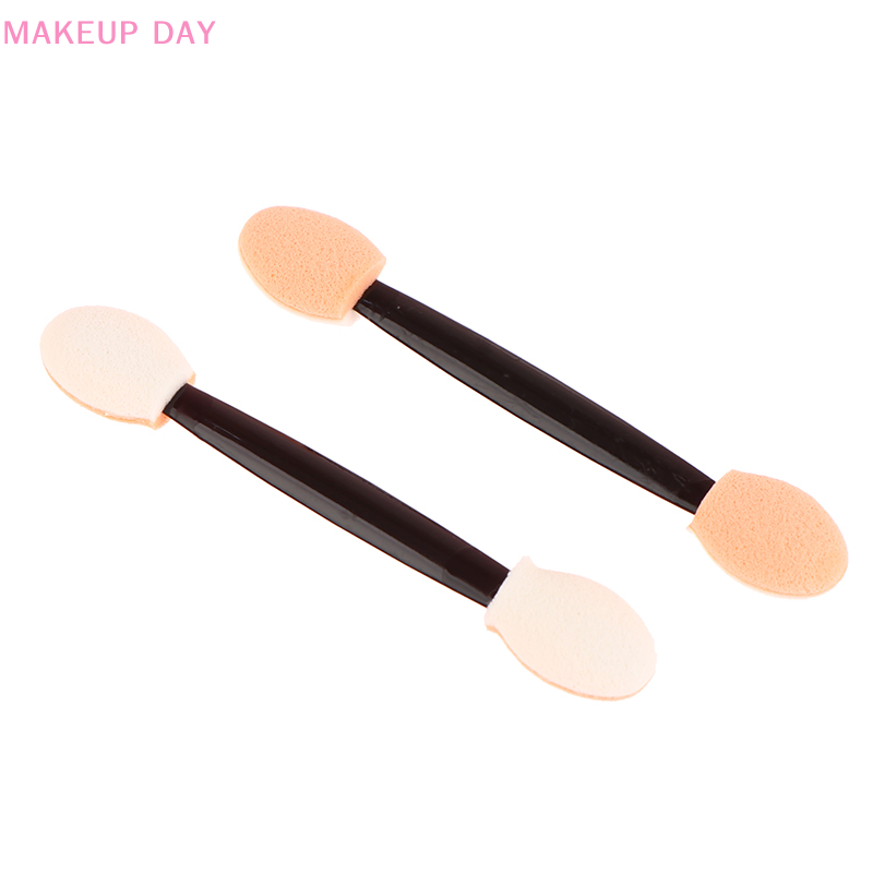 Disposable 100pc Eye Shadow Brush Makeup Dual Sided Sponge Latex Set Eye Shadow Brushes For Cosmetic Applicator Random Color
