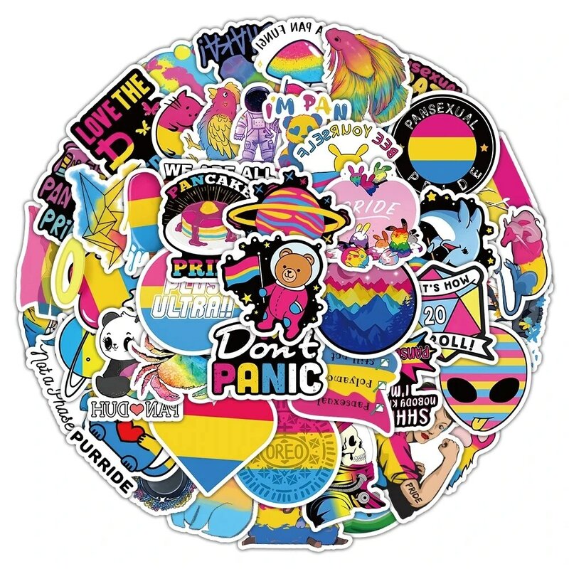 10/30/60 stücke Pansexual Stolz Graffiti Aufkleber Cartoon Regenbogen LGBT Decals Dekoration DIY Laptop Gitarre Notebook Helm kid Spielzeug