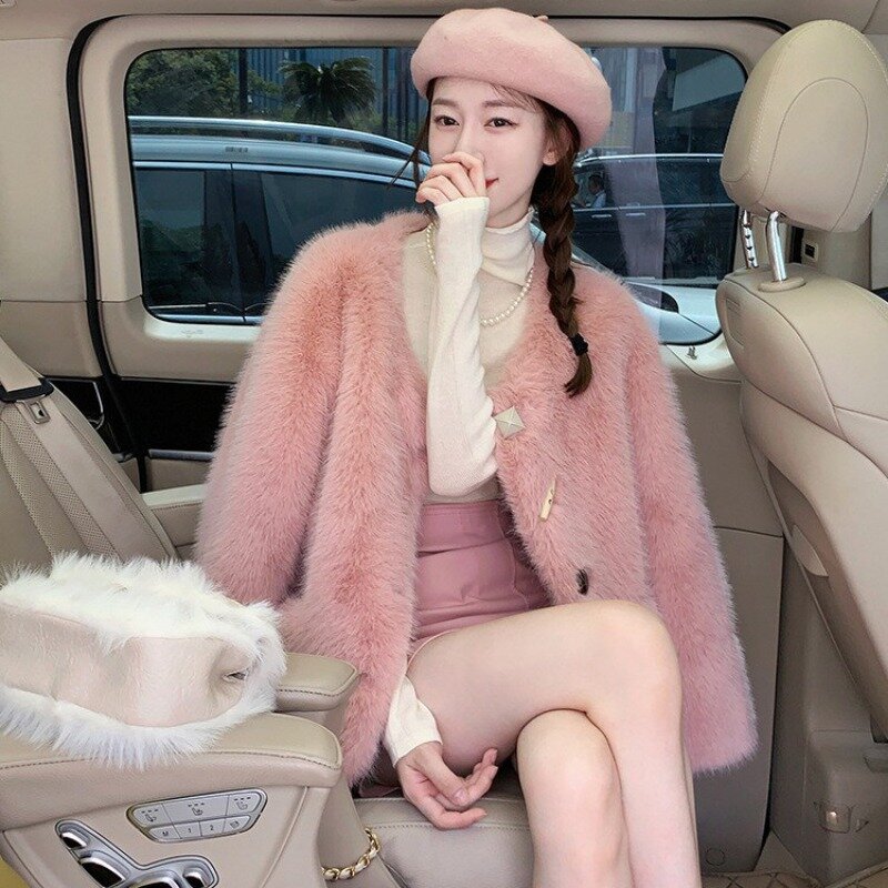 女性のための本物の毛皮のコート,短いミンクの髪のコート,厚くて暖かい,本物の毛皮のコート,高品質,新しい,冬,2023
