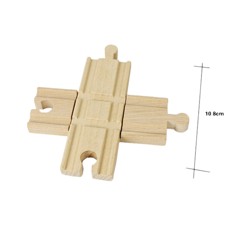 1 Stück Holzkreuz gegabelte Gleis bahn Spielzeug kompatibel alle großen Marken