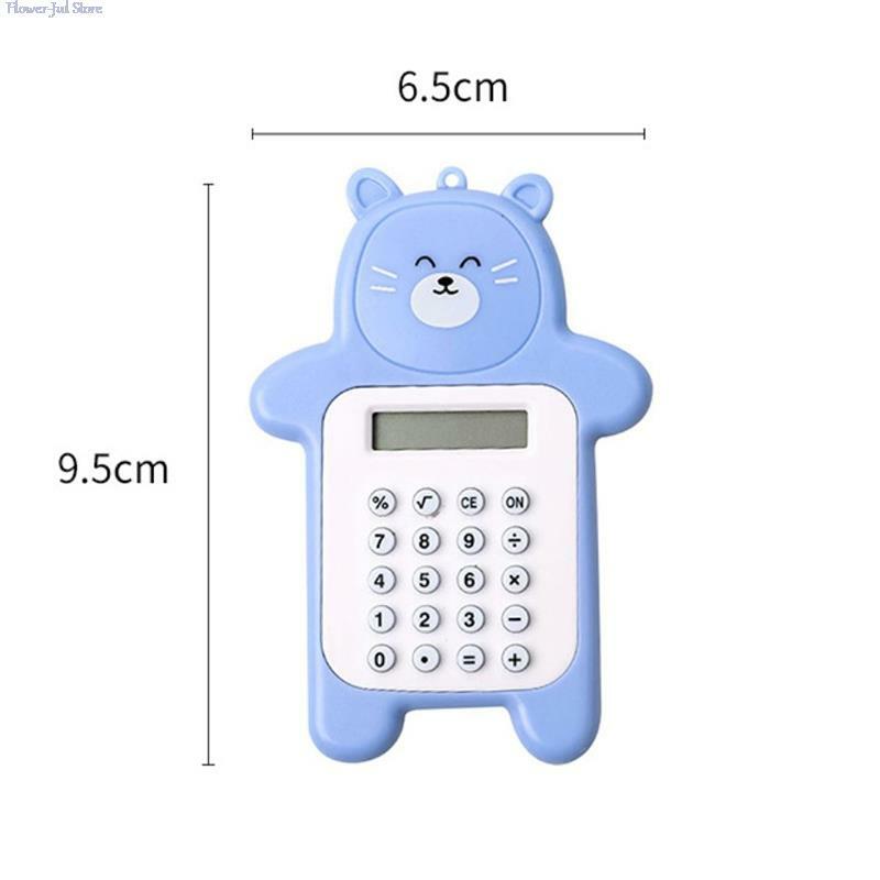Mini calculatrice de poche portable pour enfants, calculatrice mignonne, écran à 8 chiffres, dessin animé Kawaii, bouton ultra-fin, fournitures scolaires