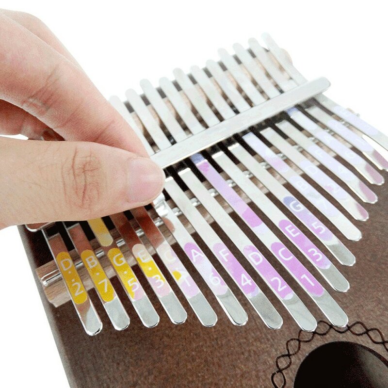 Naklejka na nuty Kalimba naklejka akcesoria uczeń części pcv skala kciuk narzędzia fortepianowe 17 klawiszy instrument palcowy prezent