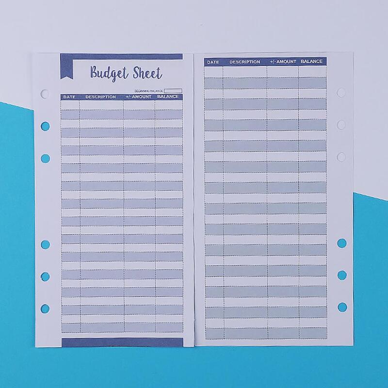 Slips Set Binder Sheets Planner Inserts 12pcs Multi-color Expense Tracker Sheets for 6 Rings Binder Cash Envelope