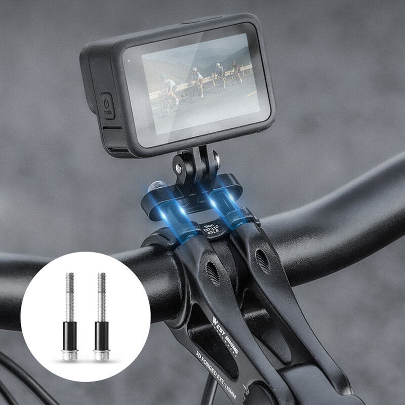 Dudukan setang sepeda aluminium Aloi, aksesori sepeda adaptor kamera olahraga 4.5*4.5 Cm untuk senter Garmin