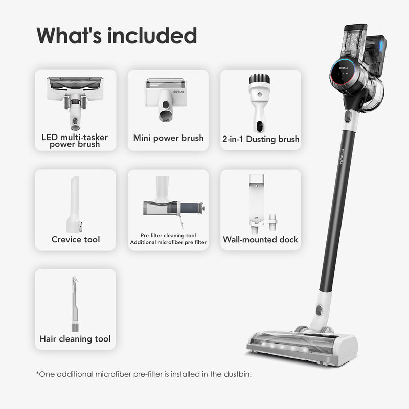 Tineco Pure ONE S11 Cordless Vacuum Cleaner Smart Handheld Strong Suction Lightweight Wireless Deep Clean Hair Floor Carpet Car