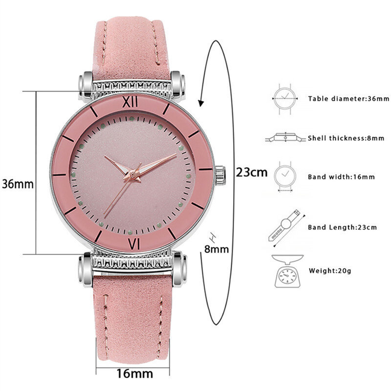 Reloj de pulsera redondo luminoso con hebilla de Pin para mujer, 34mm, exterior, oficina, reunión de negocios