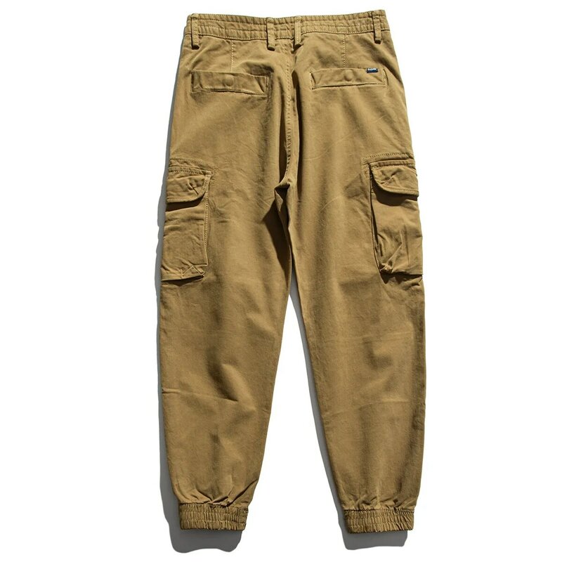 Pantaloni Cargo tattici retrò alla moda pantaloni Casual da uomo pantaloni larghi larghi tasche Streetwear abbigliamento in cotone