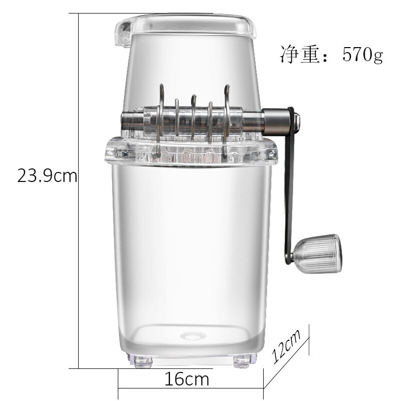 Mini triturador de mão disjuntor de gelo manual doméstico, DIY transparente multiuso, misturador de gelo raspado à mão, novo, 2023