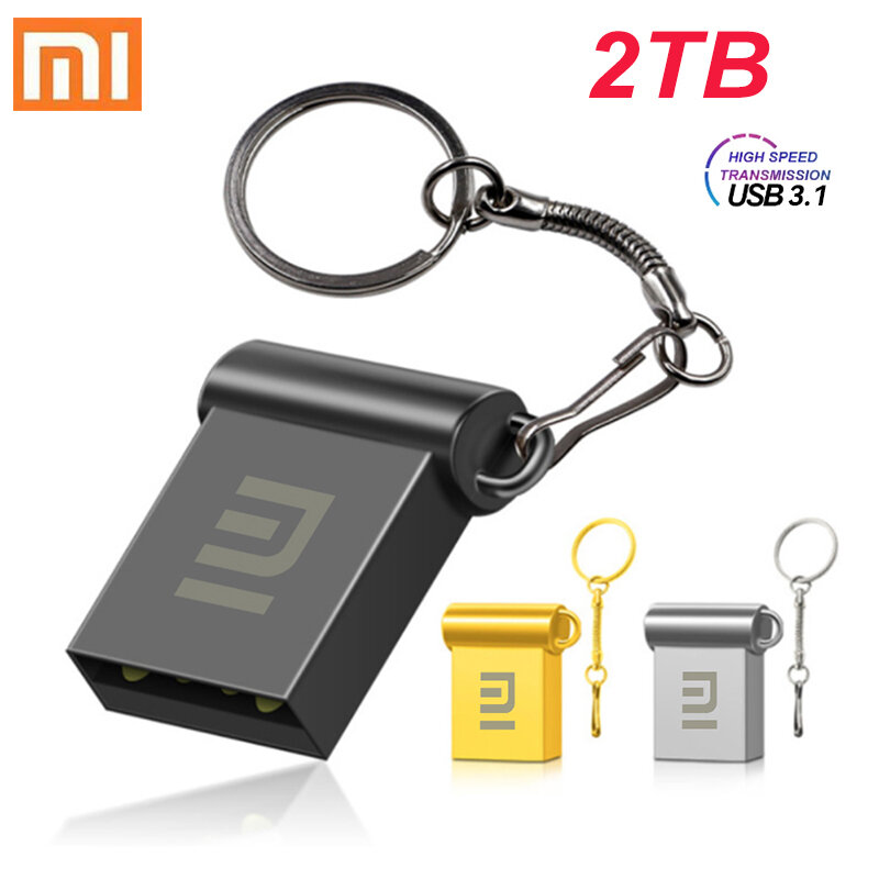 Xiaomi-Metal USB 3.0 Flash Drives, Pendrive de alta velocidade, Transmissão de dados, 2TB, 1TB