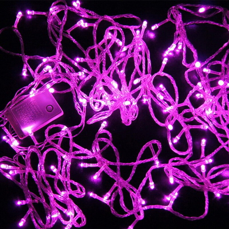 Guirlande lumineuse décorative rose à 100 Led, 10m, 220v, ue, pour fête de noël, Halloween, Bar, mariage, anniversaire