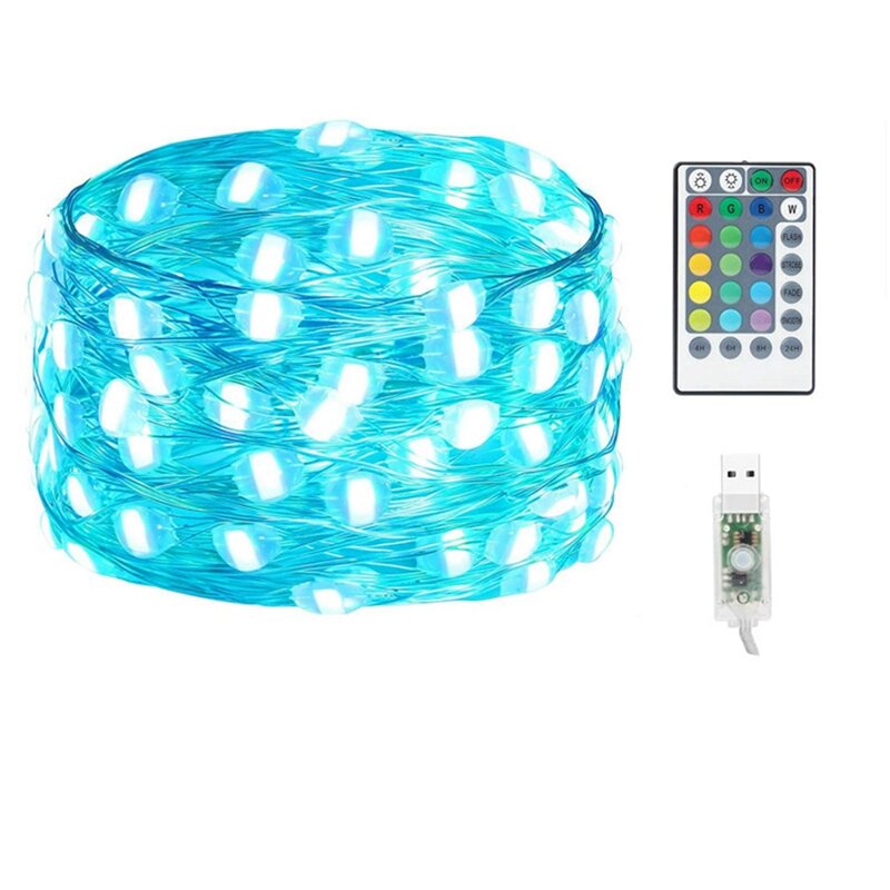 Guirxiété lumineuse USB LED 16 couleurs dégradées, 100 LED, étanche, guirxiété lumineuse pour fête, décorations de vacances