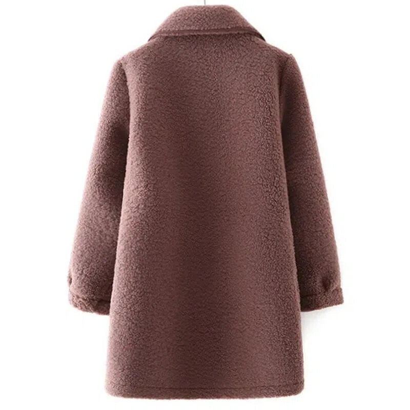 Новая зимняя одежда для матери высококачественное кашемировое меховое пальто для женщин среднего возраста шерстяное интегрированное кашемировое пальто из искусственного меха 5XL