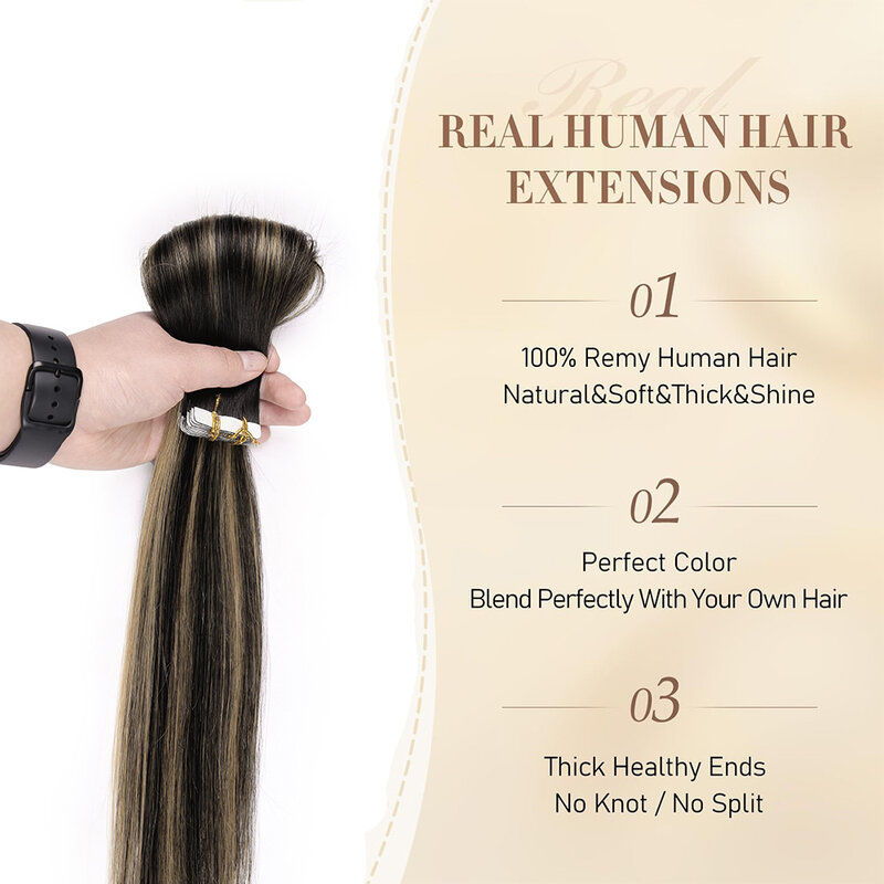 20 шт., натуральные волосы для наращивания, # TP1B/16/1B
